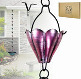 U-nitt Rain Chain Water Collection for Gutters Rainwater Catcher & Diverter, 8.5 FT Chains for Outside Garden, Multi Color Cups, Roof Downspout, Works with Heavy Rain, w/Gutter Clip for Rainchains