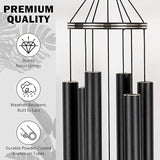 Vanquer Wind Chimes for Outside Deep Tone - 48'' Wind Chimes Outdoor Clearance, Deep Tone, Memorial WindChimes, Outdoor Décor, Wind Spinner, Sympathy Gift, Patio, Home Décor (Black)