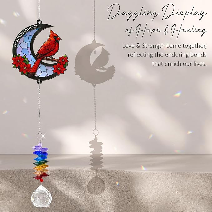 2 Layered Ornament Suncatcher - I am Always with You - Sympathy Gift for Loss of Loved One - Grief Gifts - Heaven Fathers Mothers Day Funeral Keepsake - Daily Remembrance - Home Garden Decor