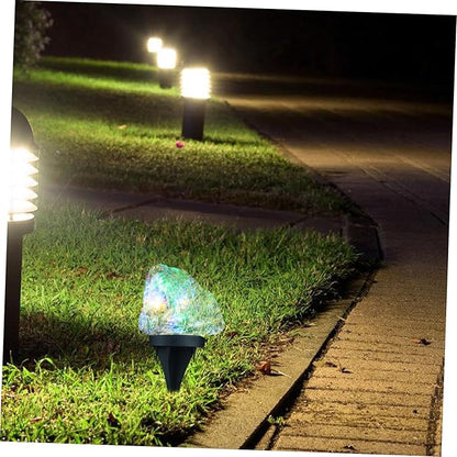 GANAZONO Outdoor Solar Led Garden Lights Pathway Lighting for Walkways Lawn and Landscape Decor Decorative Cobblestone Design Easy Installation Energy Efficient