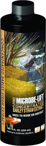 MICROBE-LIFT MLCBSE250 Concentrated Barley Straw Extract Conditioner for Ponds and Outdoor Water Garden, Safe for Live Koi Fish, Plants, and Decorations, 8 Ounces