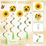 Gerrii 2 Pcs Spring Sunflower Windsock for Outside Sunflower Wind Spinner Hanging Decor Springtime Wind Twister Windmill for Yard Garden Patio Home Supply