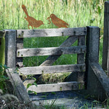 Rusty Metal Bird Silhouette Garden Decor - 5 Pack Metal Bird Art Fence Topper Decorations,Rustic Bird Sculptures for Outdoor Yard, Patio, Fence, Tree, Garden Gifts for Mom, Grandma, Bird Lovers