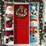 BlissYard Christmas Banner 12x71 Santa Claus Snowman Decorations Merry Christmas Porch Sign Christmas Door Banner Winter Hanging Banner Front Door Decor Outdoor Holiday Welcome Home Yard Entryway