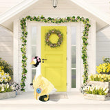 Porch Goose Statue Outfits Set Porch Goose Clothes with Wide Hat Costumes for 23" Plastic Statue Patio Yard Garden Lawn Outdoor Decoration(Yellow,Coffee Cup)