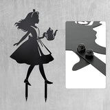 Alice Garden Decor Wonderland Metal Garden Stake, Alice Outdoor Yard Decor for Lawn and Garden, Fantasy Alice Garden Statue Accent, Whimsical Outdoor Decor Gift Unique Gifts for Women & Alice Lovers