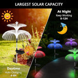 Weepong Solar Garden Lights 6 Pack New Upgraded Solar Lights Outdoor Waterproof 7 Color Changing Double Jellyfish and Star Flower Garden Decor Yard Lawn Christmas Decorations, Gifts for Women Mom