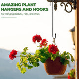Large Garden S Hooks, 16 Inches Long Plant Hangers Outdoor, Metal Plant Hooks for Hanging Planters, Flower Baskets, Pots, Bird Feeders and Festival Decorations (SSL6)