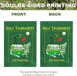 Golf Tournament Garden Flag Club Championship Outdoor Yard Golf Lover Sports Flag Golf Course Putting Green Golfer Theme Front House Banner Lawn Porch Patio Man Cave Home Decor 12x18 Inch