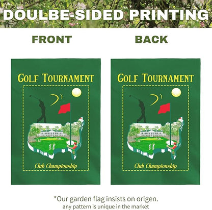 Golf Tournament Garden Flag Club Championship Outdoor Yard Golf Lover Sports Flag Golf Course Putting Green Golfer Theme Front House Banner Lawn Porch Patio Man Cave Home Decor 12x18 Inch