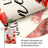 Artofy Spring Summer Cardinal Bird Memorial Small Decorative Garden Flag, Always Loved Never Forgotten Poppy Flower Yard Lawn Outside Decor, Cemetery Burlap Outdoor Home Decoration Double Sided 12x18