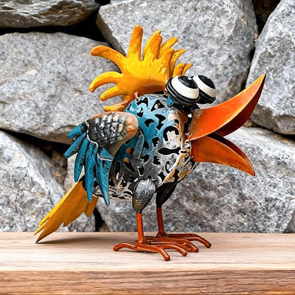 Metal Yard Art - Metal Bird Garden Decor, Outdoor Animal Sculpture Lawn Art Decor, Large Yard Art for Patio Balcony Front Backyard - Birthday Gifts for Mom Grandma Women