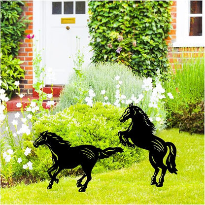 Horse Metal Garden Stakes Decorative Horse Gifts for Women/Men Horse Lovers Gifts,Black Horse Silhouette Statues for Yard Art,Outdoor Decor,Outside,Patio,Lawn Ornaments,Garden Decorations