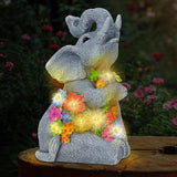 RICHIE Womens Gift Solar Statues for Garden Decor, Outdoor Elephant Sculptures for Clearance Lights for Outside Lawn Ornaments Birthday Gifts for Mom Grandma Women- Chrismtas Gifts for Mom Grandma