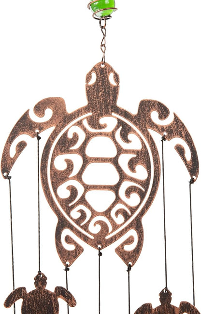 VP Home Tribal Turtles Outdoor Garden Decor Wind Chime (Rustic Copper)