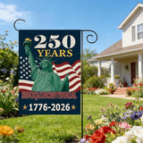 250th Anniversary USA Patriotic Garden Flag 12x18 Inch, Double Sided Weatherproof Yard Banner with Statue of Liberty & American Flag Design, 1776-2026 Commemorative Garden Flag for Outdoor Decor