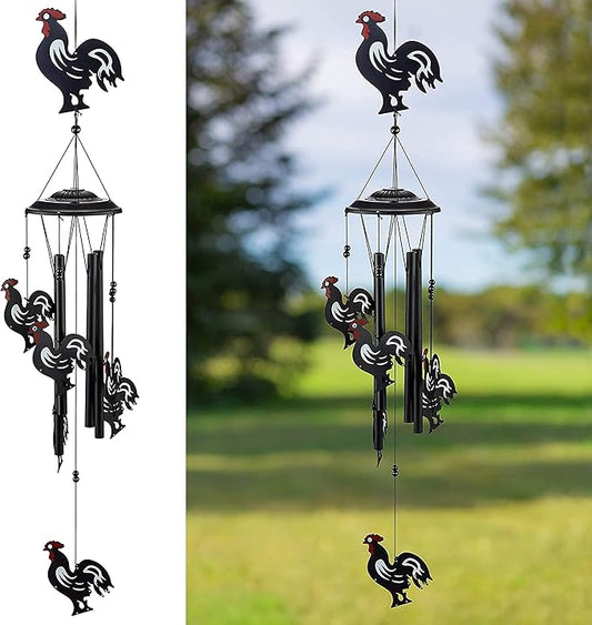 VP Home Rooster Wind Chimes for Outside, Unique Wind Chimes with Elegant Design for Gardens, Patios, and Porches, Thoughtful Gifts for Mom, Grandma, and Rooster Decor Lovers