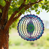 Stainless Steel Wind Spinner-2Pcs 10 in Indoor Outdoor Garden Decoration, Unique Gift for Women, Men, Holidays (A)