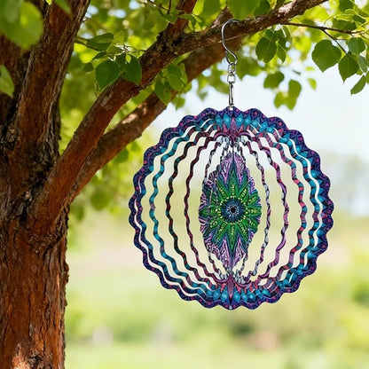 Stainless Steel Wind Spinner-2Pcs 10 in Indoor Outdoor Garden Decoration, Unique Gift for Women, Men, Holidays (A)