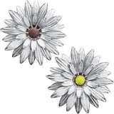 Galvanized Farmhouse Metal Flowers Wall Decor Inspirational,Wall Decor Hanging for Indoor Outdoor Home Bedroom Living Room Office Porch Patio Garden Fence 13Inch,Handmade Gift, Set of 2