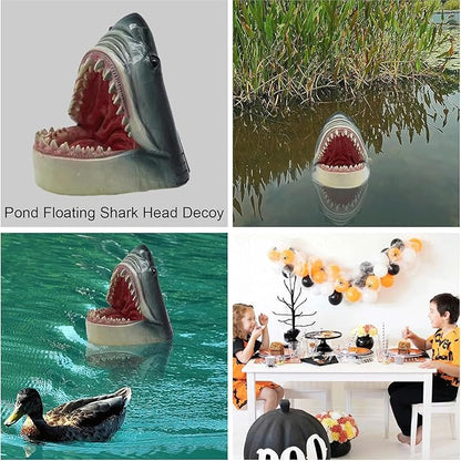 Garden Statues Realistic Shark Head Pond Decor Resin Floating Statue Vibrant Colors & Detailed Texture for Garden Or Pool Protection Yard Ornaments Decor