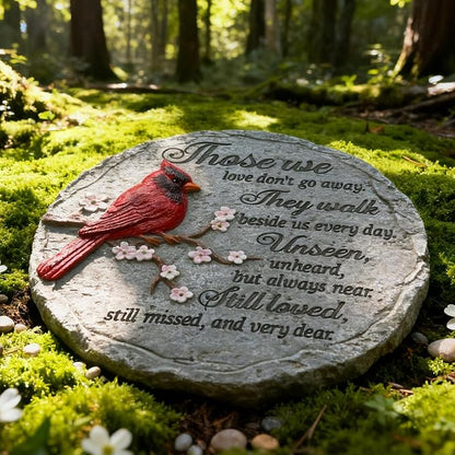 Memorial Garden Stones Red Cardinal Sympathy Gifts for Loss of Loved One - Outside Bereavement Memory Plaques Christmas Outdoors Home Decor Stepping Stone