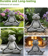 Nacome Meditating Frog Miniature Figurine, Zen Yoga Frog Statue Ornament - Indoor/Outdoor Garden & Home Decoration, 5 inch (Grey)