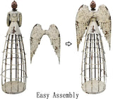Angel Garden Statue Outdoor Antique Metal Yard Art Decor Lawn Patio Decorations Garden Trellis for Climbing Plants Potted Vines Ivy Roses (22" H)