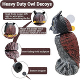 Fake Owl Decor - Rotating Head Garden Scarecrow for Outside Orchard Farm, Waterproof Outdoor Garden Statues, Plastic Owl Decor for Home Patio Yard Decorations