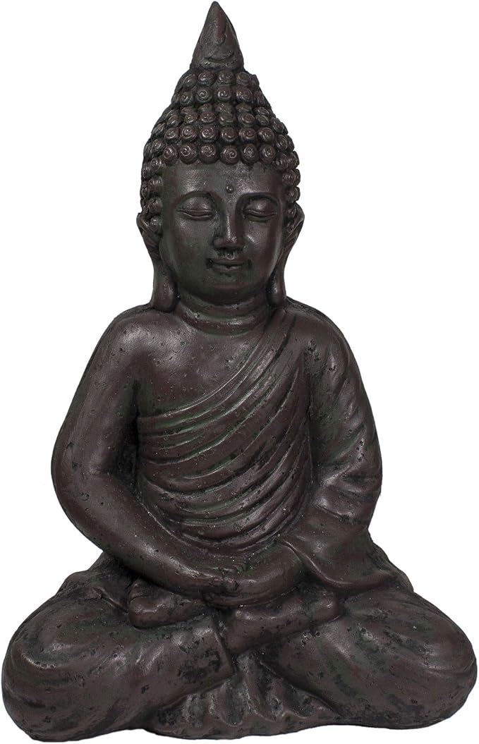 Northlight 17.5" Dark Brown Meditating Buddha Outdoor Garden Statue