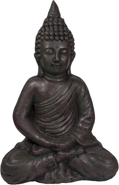 Northlight 17.5" Dark Brown Meditating Buddha Outdoor Garden Statue