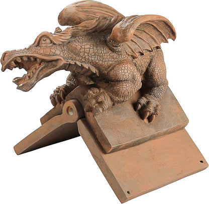 Design Toscano NG30667 Apex, the Winged Dragon Sculptural Roof Cresting,Terra Cotta
