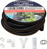 Corrugated Pond Tubing - Flexible, Kinkproof, Reinforced PVC Hose for Water Gardens, Pumps, Waterfalls & Aquaculture (20 Feet Black, 1.0 Inch)