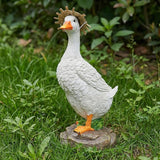 Funny Duck Outdoor Statue, Resin Garden Lawn Yard Decor, Figurine Sculpture Ornament for Porch Patio Flower Bed Home Bookshelf, 11.6" H × 5.5" L × 5.5" W