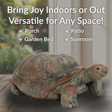 Sunnydaze Talia the Garden Turtle Statue - Turtle Garden Decor for Yard, Lawn, Patio Decor – 29" x 15" Durable Reinforced Glass Fiber - Gift Idea