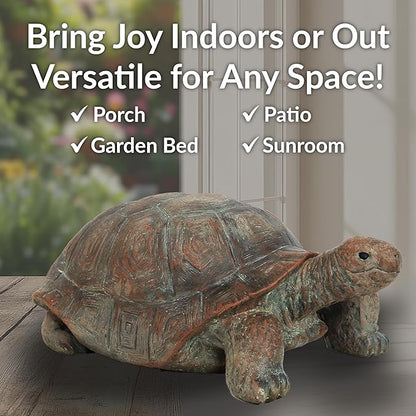 Sunnydaze Talia the Garden Turtle Statue - Turtle Garden Decor for Yard, Lawn, Patio Decor – 29" x 15" Durable Reinforced Glass Fiber - Gift Idea