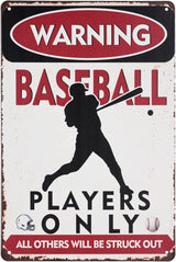 Baseball Wall Decor Sign Decorative Signs Chic Metal Signs for Boys Room Wall Decor Gift for Baseball Lovers (Color09)