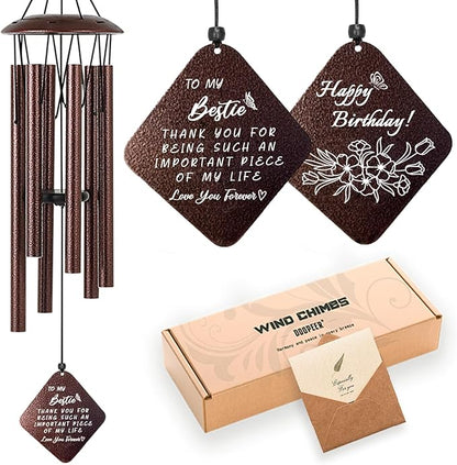 Best Friend Birthday Gifts for Women, Unique Birthday Gifts for Best Friends BFF Bestie, 32" Bronze Wind Chimes
