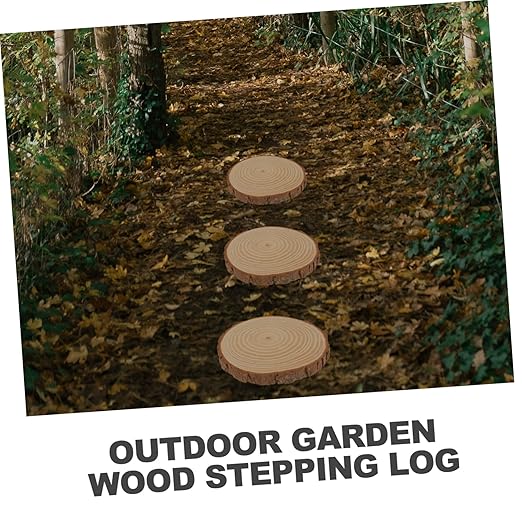 2Pcs Wooden Garden Stepping Stones Outdoor Walkway for Garden Decor Durable and Portable Pathway Stones for Lawn and Decoration