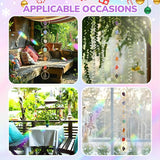 Thyle Healing Crystal Wind Chimes for Outside Window 7 Chakra Hanging Crystal Sun Catchers for Easter Indoor Outdoor Home Wall Decor Birthday Gifts(Amethyst Style)