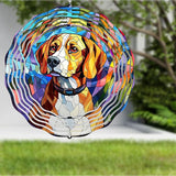 Beagle Dog Wind Spinners Outdoor Dog Memorial Gifts, 3D Metal Kinetic Hanging Garden Wind Spinner, Spinner Decor, Wind Sculptures for Outdoor & Indoor, Window, Yard Decor (Beagle 1)