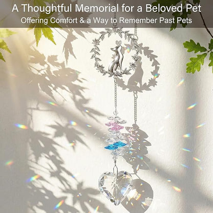 Cat Memorial Suncatcher - Sympathy Gift for Loss of a Cat, Pet Bereavement Gift, Remembrance Sun Catcher for Passing of a Beloved Pet