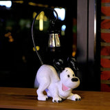 Laughing Dog Figurine with Solar-Powered LED Light 15.9 Inch Tall Perfect for Gift Garden Decor or Housewarming for Dog Lovers White