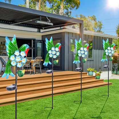 Bshine Solar Lights Outdoor Garden Decoration, Hummingbird Metal Stake Waterproof Solar Lamp for Outdoor Patio, Yard Decoration Lawn Art