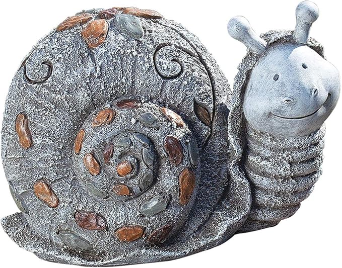 Roman Garden - Pebble Snail Statue, 5.75H, Pudgy Pals Collection, Resin and Stone, Decorative, Garden Gift, Home Outdoor Decor, Durable, Long Lasting
