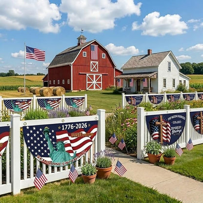 2PCS 250th Anniversary Flag 1.5x3 Ft Anniversary Flag, 1776-2026, 250 Years Birthday flags for Patriotic Yard, House Banner, Room, Porch, Wall, Fence, Outdoor Decorations(Style 4)