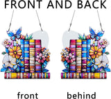 Book Flower Butterfly Ornaments Colorful Window Hanging Decorations Home Wall Decor for Indoor Outdoor