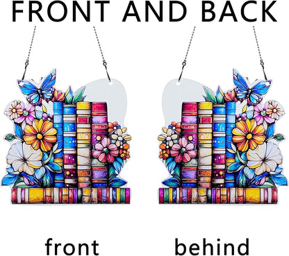 Book Flower Butterfly Ornaments Colorful Window Hanging Decorations Home Wall Decor for Indoor Outdoor