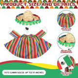 Abbylike 4 Pcs/set Mexican Porch Goose Outfits Cinco De Mayo Yard Goose Costume Clothes with Fiesta Sombrero Beard Flag Fit 23'' Cement for Mexican Fiesta Garden Patio Yard Statue Pathway Decoration