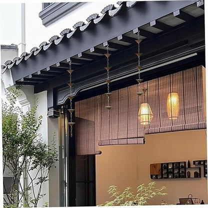 Rain Chain Copper Imitation Rain Chains for Gutters 3.3ft with 5 Cups Japanese Style Decorative Downspout Alternative Easy to Install Style 1